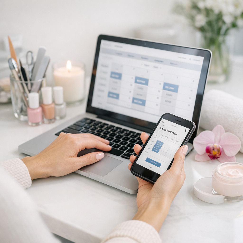 Client booking an appointment online